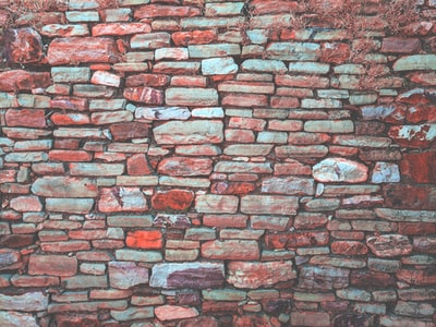 红色路面砖墙